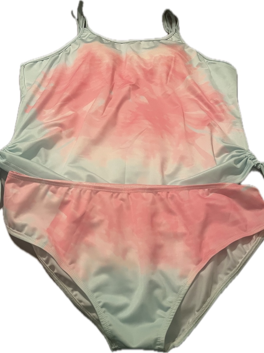 Women's Pink & Mint Tie-Dye Swim Tankini-NWT